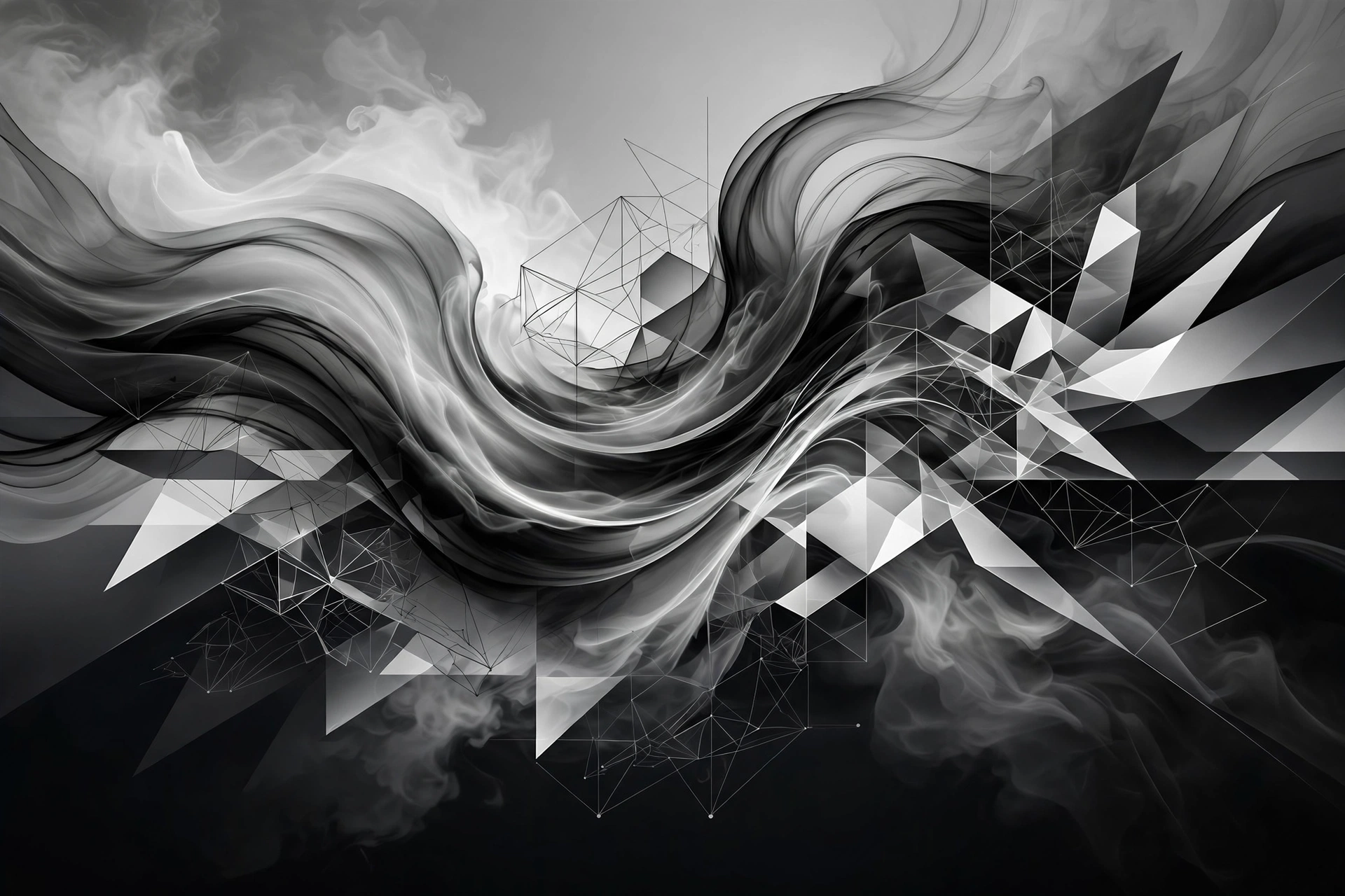 Abstract monochrome AI artwork
